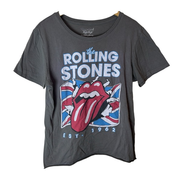 Recycled Karma Tops - Recycled Karma Rolling Stones Band Shirt – Vintage Rock Graphic Tee for Music L